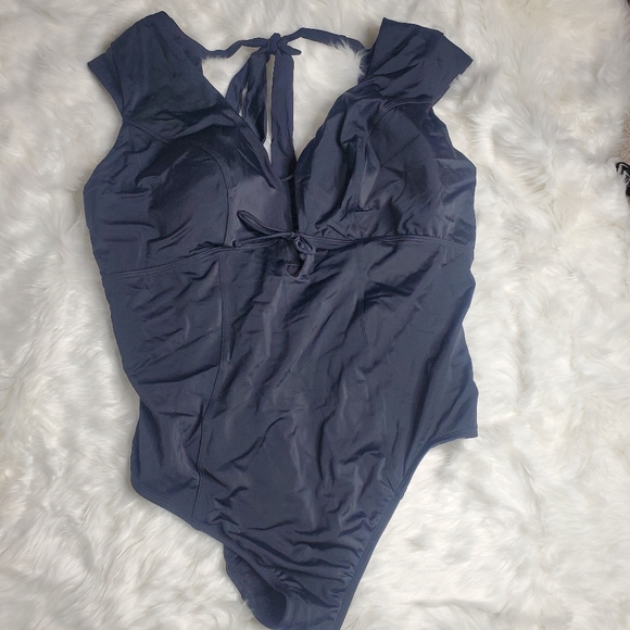 ♤♤ Time and Tru Black One Piece Swim Suit Size 2X NWT - Picture 1 of 10
